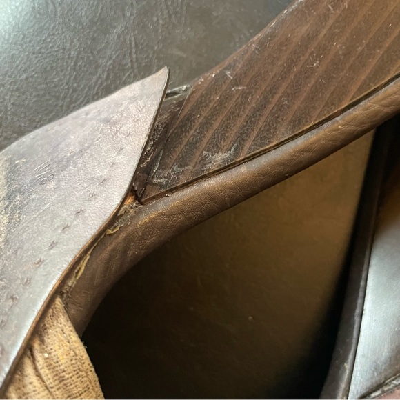 Donald J. Pliner Gold and Brown Slide Sandals with Twisted Design - Picture 8 of 8